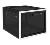 Habit Control Medicine Lock Box with Combination Lock, Large Medication Lock Box with Code, Locked Refrigerator Box for Food, Snack, Tablet Storage Locker, Cell Phone Jail Classroom, Family, Black