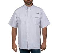 HABIT Men’s Fourche Mountain Short Sleeve River Guide Fishing Shirt - UPF 40+ UV Protection, Bright White, XXXXL