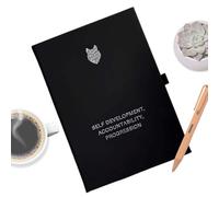 Habit Tracker Planner Guided Journal, Black Guided Motivational Hardcover Goal Setting Notebook, Productivity Journal For Adults Mental Health Fitness Productivity Goal Setting Habit Tracking