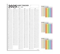 Habit Tracker Wall Chart - 41x59cm Planner With Stickers | 2025 Calendar & Workout Tracker