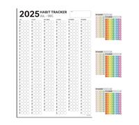 Habit Tracker Wall Chart - 41x59cm Planner With Stickers | Easy-to-use 2025 Habit Tracking Calendar | 6 Months Productivity Tool And Workout Calendar | Weekly And Monthly Tracker