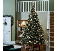 Habitat 10ft Pre Lit Blue Oscar Pine Cone Christmas Tree