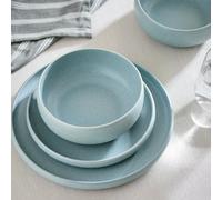 Habitat 12 Piece Reactive Stoneware Dinner Set - Blue