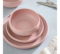 Habitat 12 Piece Reactive Stoneware Dinner Set - Pink