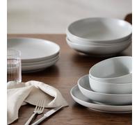 Habitat 12 Piece Stoneware Dinner Set - Matte Grey