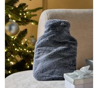 Habitat 1L Hot Water Bottle with Grey Faux Fur Cover