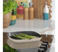 Habitat 23cm Cast Iron Griddle Pan - Cream