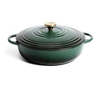 Habitat 4 Litre Cast Iron Shallow Casserole Dish - Green