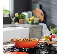 Habitat 4 Litre Cast Iron Shallow Casserole Dish - Orange