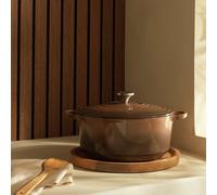 Habitat 5.3 Litre Cast Iron Casserole Dish - Chocolate