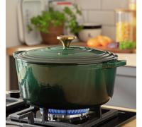 Habitat 5.3 Litre Cast Iron Casserole Dish - Green