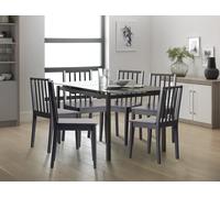 Habitat 6 Nel Solid Wood Spindle Chairs - Black