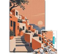 Habitat 67 Inspired Architecture Illustration Jigsaw Puzzle, 1000 Piece | For after-work downtime: Adult jigsaw puzzle with 1000 pieces; with the complete challenge to keep the challenge engaging.