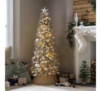 Habitat 6ft Pre lit Snowy Christmas Tree - Beige
