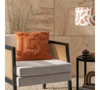 Habitat Abstract Tufted Cushion - Orange - 43x43cm
