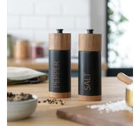 Habitat Acacia Wood Salt and Pepper Mill Set - Black