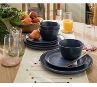 Habitat Addison 12 Piece Stoneware Dinner Set - Blue