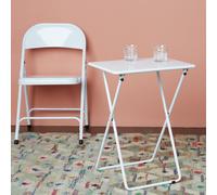 Habitat Airo Metal Folding Side Table - White