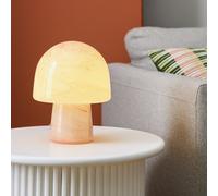 Habitat Alabaster Glass Mushroom Table Lamp - Peach