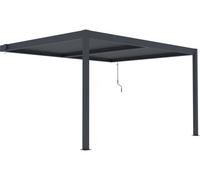 Habitat and Garden "windsor" Aluminum Lean-To Pergola - Anthracite Gray - 3 X 4 M