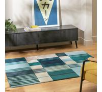 Habitat Archive Broken Stripe Blue Wool Rug - 160x230cm