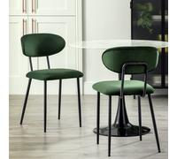 Habitat Ariana Pair of Velvet Dining Chairs - Green