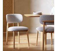 Habitat Arona Pair of Fabric Dining Chairs - Natural