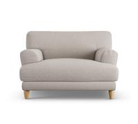 Habitat Askem Fabric Cuddle Chair - Stone - Ash Leg