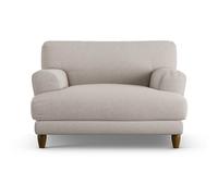 Habitat Askem Fabric Cuddle Chair - Stone - Dark Leg