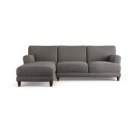 Habitat Askem Fabric Left Hand Corner Sofa-Charcoal-Dark Leg