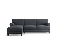 Habitat Askem Fabric Left Hand Corner Sofa-Charcoal-Dark Leg