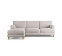 Habitat Askem Fabric Left Hand Corner Sofa - Natural-Ash Leg