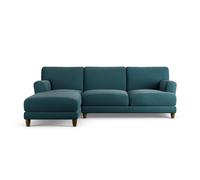 Habitat Askem Fabric Left Hand Corner Sofa- Teal - Dark Leg