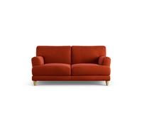Habitat Askem Velvet 2 Seater Sofa - Burnt Orange - Ash Leg
