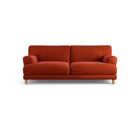 Habitat Askem Velvet 3 Seater Sofa - Burnt Orange - Ash Leg