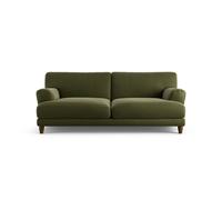 Habitat Askem Velvet 3 Seater Sofa - Moss Green - Dark Leg