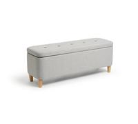 Habitat Aspen Fabric Storage Ottoman - Light Grey