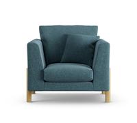 Habitat Aston Fabric Armchair - Blue - Ash Leg