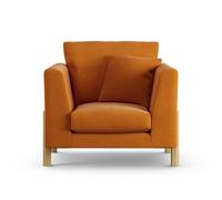 Habitat Aston Fabric Armchair - Orange - Ash Leg