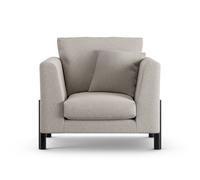 Habitat Aston Fabric Armchair - Stone - Black Leg