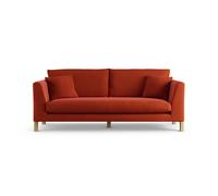 Habitat Aston Velvet 3 Seater Sofa - Burnt Orange - Ash Leg