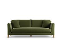 Habitat Aston Velvet 4 Seater Sofa - Moss Green - Ash Leg