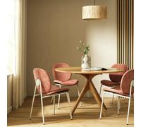 Habitat Austin Oak Dining Table & 4 Pink Chairs