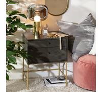 Habitat Barcelona 2 Drawer Bedside Table - Charcoal