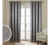 Habitat Basket Weave Blackout Eyelet Curtain - Natural - 229x137cm
