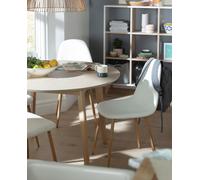 Habitat Beni Pair of Leather Effect Dining Chairs - White