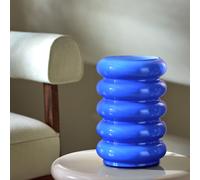 Habitat Billie Ribbed Glass Table Lamp - Blue
