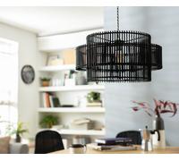 Habitat Black Bamboo 2 Tier Easy Fit Lampshade - 40cm