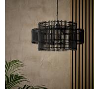 Habitat Black Bamboo 2 Tier Easy Fit Lampshade - 41cm