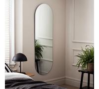 Habitat Black Frameless Oval Wall Mirror - 150x50cm